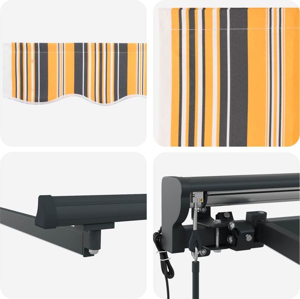 vidaXL Elektrische ausziehbare Markise Gelb, Grau, Anthrazit 2,5 x 2 m 3421476 Bild 9