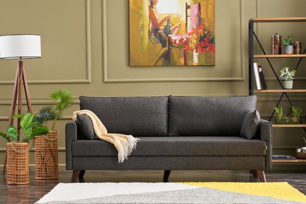 3-Sitzer-Schlafsofa, 'Bella', 85 x 81 x 208, Anthrazit