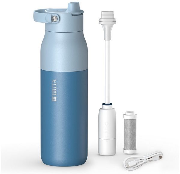 BRITA Trinkflasche BRITA LARQ iQ Digitale Filter Trinkflasche (1000 ml), inkl. Hydration Tracking (App), Aktivkohle Wasserfilter & UV-C