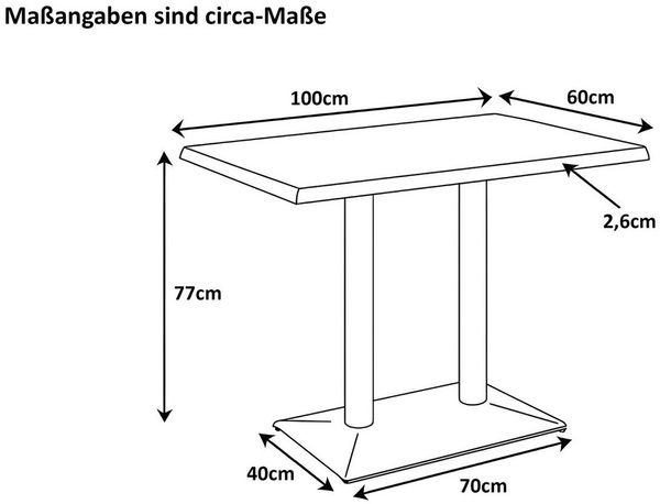 SAM® Bistrotisch Brasa, Akazien- oder Mangoholz, Baumkante, Säulengestell aus Metall