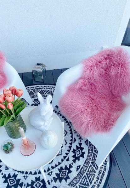 Lammfell Tibet Farbe: Pink | Größe: 100-110 Bild 3