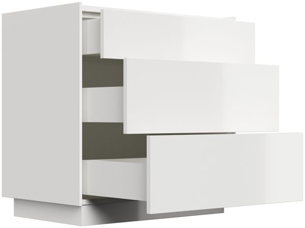 Nachttisch Lux XL 70cm, 3 Pushauszüge lackiert Weiß Hgl für Boxspringbett : Weiss hochglanz Bild 5