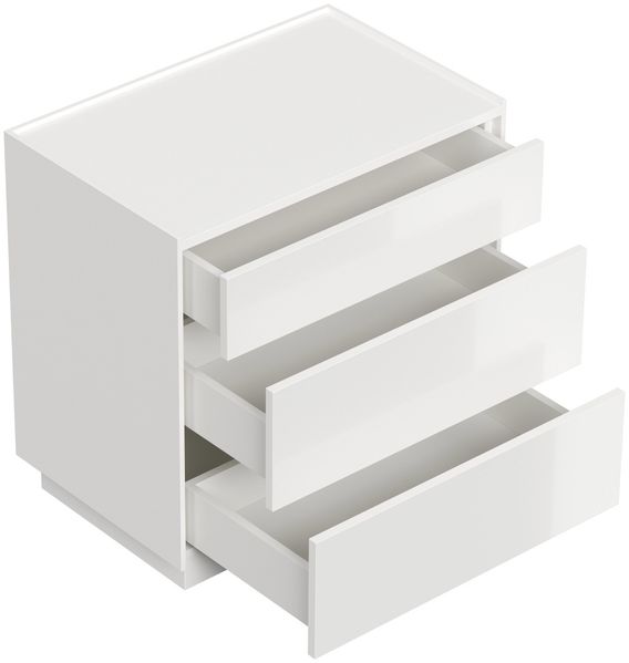 Nachttisch Lux XL 70cm, 3 Pushauszüge lackiert Weiß Hgl für Boxspringbett : Weiss hochglanz Bild 3