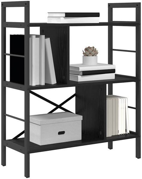 vidaXL Bücherregal Schwarz Eichen-Optik 75 x 30 x 91 cm Holzwerkstoff 883970 Bild 3