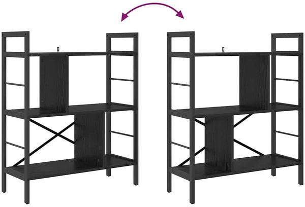 vidaXL Bücherregal Schwarz Eichen-Optik 75 x 30 x 91 cm Holzwerkstoff 883970 Bild 10