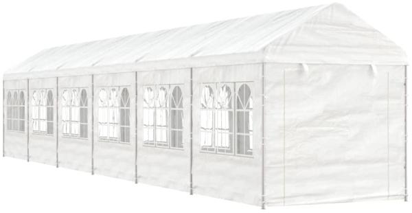 vidaXL Pavillon mit Dach Weiß 13,38x2,28x2,69 m Polyethylen 3155482