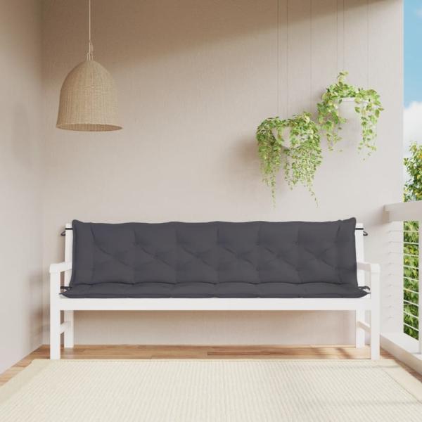 vidaXL Gartenbank-Auflagen 2 Stk. Anthrazit 200x50x7 cm Oxford-Gewebe 361735