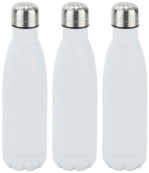 3 x Trinkflasche Edelstahl weiß 10028145