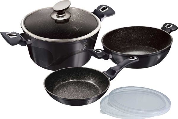 Berlinger Haus Berlinger Haus Satz Töpfe aus Beschichtung Granit 6 Stk. Carbon Pro BH6905