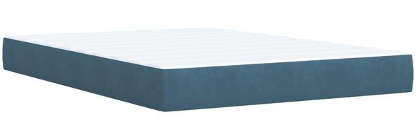vidaXL Boxspringbett mit Matratze Blau 160x200 cm Samt 3286364 Bild 5