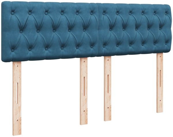vidaXL Boxspringbett mit Matratze Blau 160x200 cm Samt 3286364 Bild 7