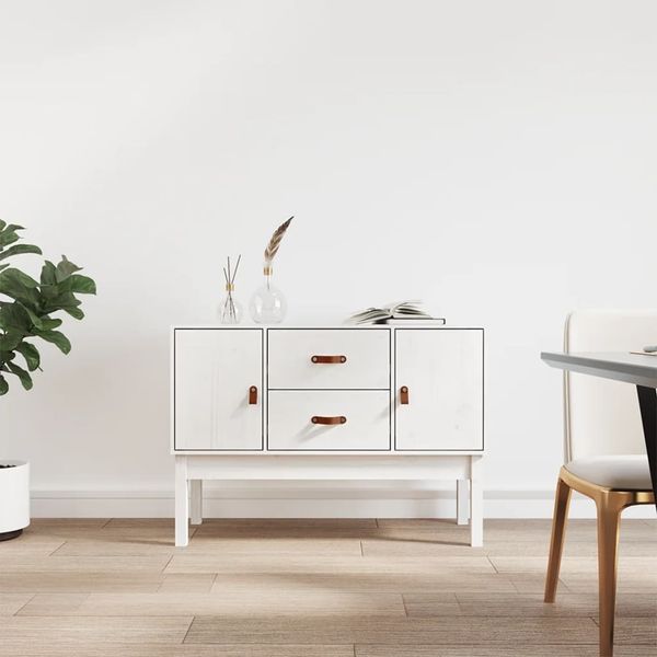 vidaXL Sideboard Weiß 110x40x78 cm Massivholz Kiefer 823525