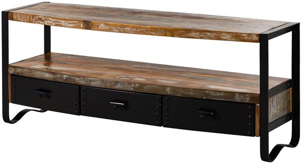 TV-Board Altholz 145x43x60 mehrfarbig lackiert INDUSTRIAL #05