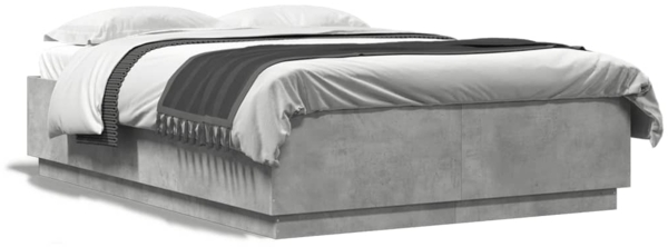 vidaXL Bettgestell Betongrau 150x200 cm Holzwerkstoff 3209698