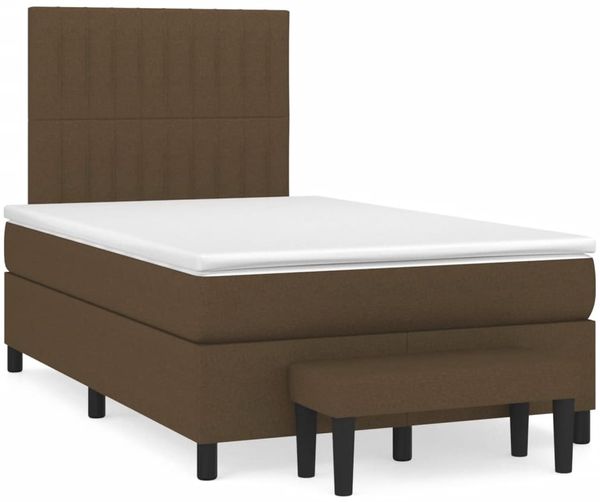 vidaXL Boxspringbett mit Matratze Dunkelbraun 120x190 cm Stoff 3270372