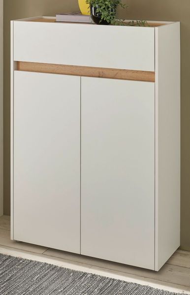Schuhschrank Center in weiß und Eiche Wotan 85 x 122 cm