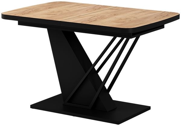 Esstisch Fenaro Goldkraft Eiche/Schwarz 120 x 80 cm ausziehbar Vicco