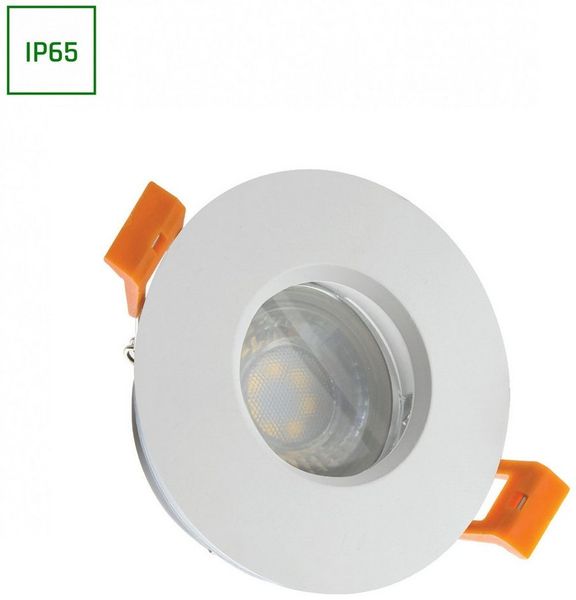 Spectrum LED Einbaustrahler Einbaustrahler GU10 Spot Badezimmer Downlight IP65 max. 10W rund weiß, Kein Leuchtmittel enthalten, wasserdich, wasserfest, staubfest