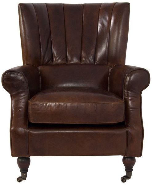 Ohrensessel Oaken Leder Vintage-Cigar