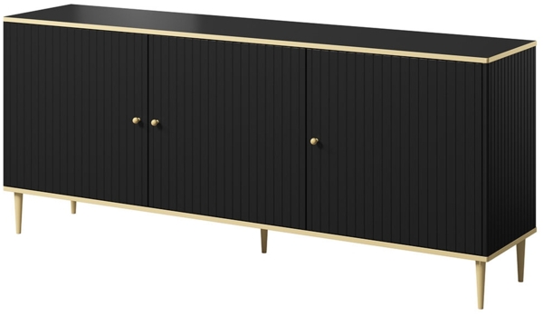 Kommode Ukanzo (Farbe: Schwarz + Gold) Bild 2