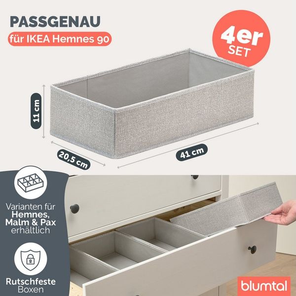 Blumtal Faltbox HEMNES, MALM, PAX Organizer Ordnungssystem Kleiderschrank (4 St), Faltboxen für BHs, T-Shirts - Boxen für Schrank