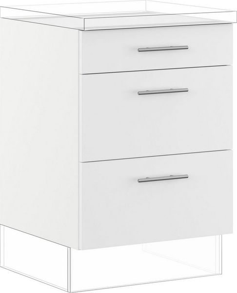 IMPULS KÜCHEN Unterschrank "Prag und Valencia", Breite/Höhe: 60/72,3 cm vormontiert, mit Soft-Close