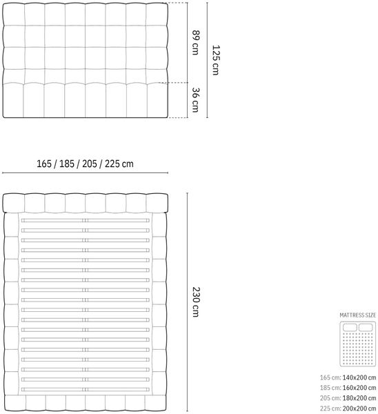 Micadoni Stauraumbett mit Kopfteil Mamaia Strukturierter Stoff Helles Beige 160x200 Bild 7