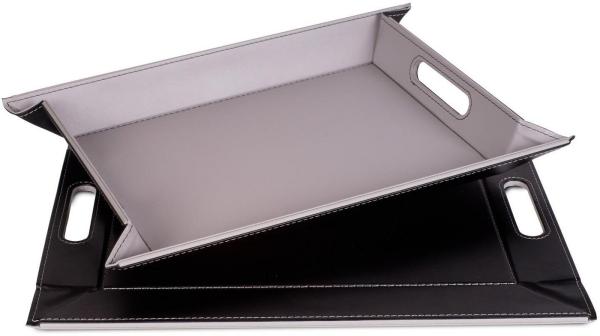 Freeform Tablett Tischset Schwarz Grau 45 x 35 cm