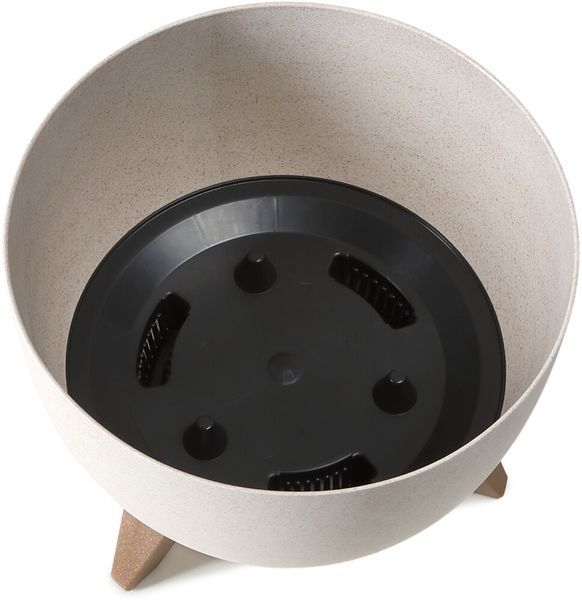 Siena Garden Pflanzgefäß OSLO, Kunststoff auf Füßen mit Einsatz creme 47 cm Bild 2