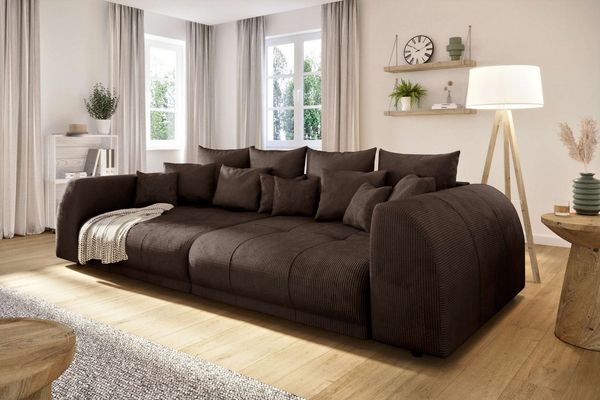 99rooms Big-Sofa Lucca, Sofa, Big-Sofa, Inkl. Kissenset, rundum mit Cordstoff POSO bezogen, Schlaffunktion