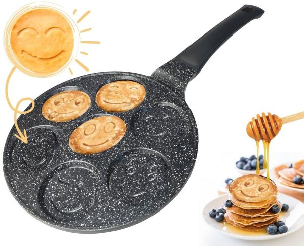 Smiley Pfannkuchen Pfanne Ø26cm Induktion Alu Guss Pancake Pfanne