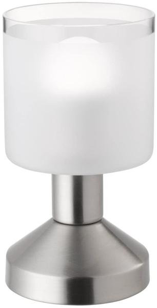 LED Tischleuchte Silber matt ON/OFF über Touch Sensor, Ø9cm Höhe 17cm