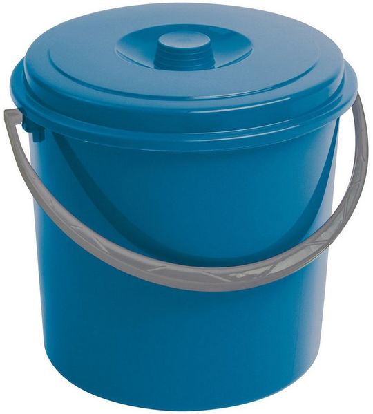 Curver Mülleimer 16l Eimer mit Deckel und Henkel, Komfortabler Griff