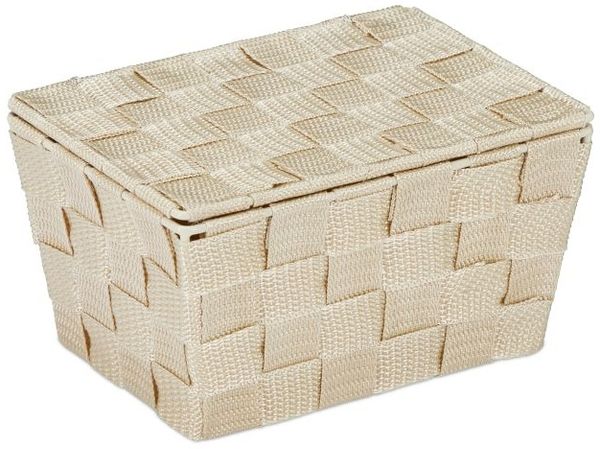 Relaxdays 3 x Aufbewahrungskorb mit Deckel beige Bild 9