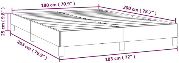 vidaXL Bettgestell ohne Matratze Blau 180x200 cm Stoff 346742 Bild 9