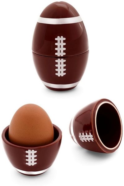 40YARDS Eierbecher American Football Eierbecher aus Keramik mit Deckel, Eierbecher aus Keramik mit Deckel
