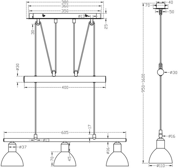 Stilvolle 18 Watt LED Hängeleuchte in Nickel matt Bild 6