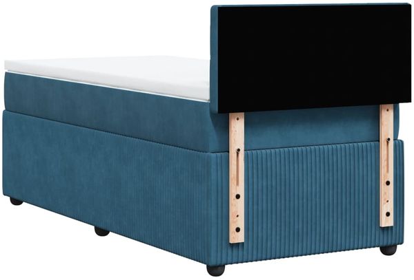 vidaXL Boxspringbett mit Matratze Blau 90x200 cm Samt 3287642 Bild 9