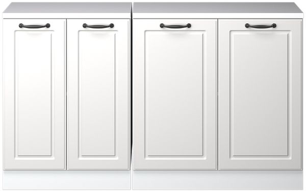 Dachschrägenschrank-Set Rion Weiß Landhaus 140 cm 2er Set Schrankkorpuss 60 cm Tiefe Vicco Bild 4