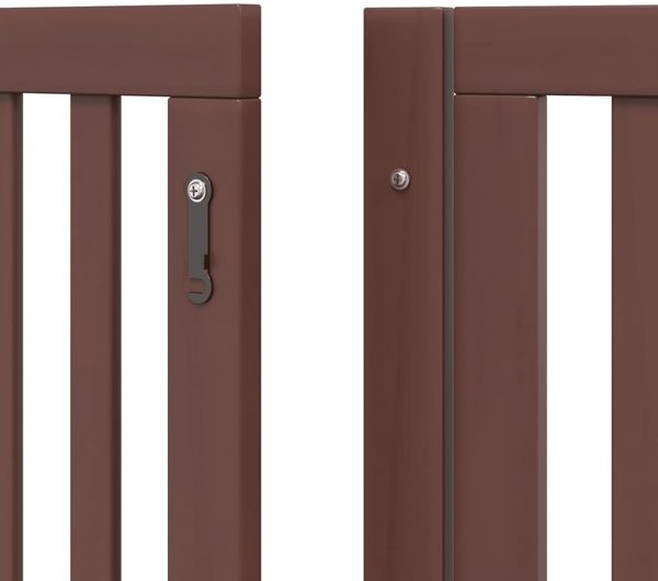 vidaXL 10-tlg. Hundetor mit Tür Faltbar Braun 800 cm Pappelholz 3155691 Bild 9