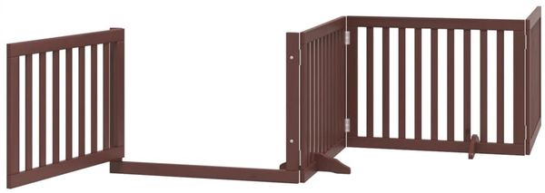 vidaXL 10-tlg. Hundetor mit Tür Faltbar Braun 800 cm Pappelholz 3155691 Bild 4