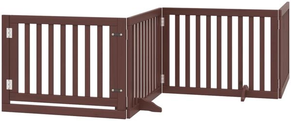 vidaXL 10-tlg. Hundetor mit Tür Faltbar Braun 800 cm Pappelholz 3155691 Bild 3