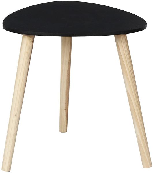 HOME DECO FACTORY, HD0499, Kleiner schwarzer Shelly-Beistelltisch, Elegantes und minimalistisches Design, ideal für alle Innenräume, Abmessungen 385 x 40 x 385 cm, Schwarze Farbe