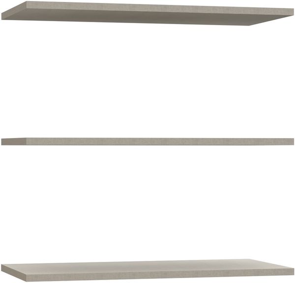 Forte GLENKEEN Einlegeböden 90, Zubehör für GLENKEEN Schränke, 3-er Set, Holzwerkstoff, Textilnachbildung Grau, 87,1 cm breit x 42 cm hoch x 2,2 cm tief