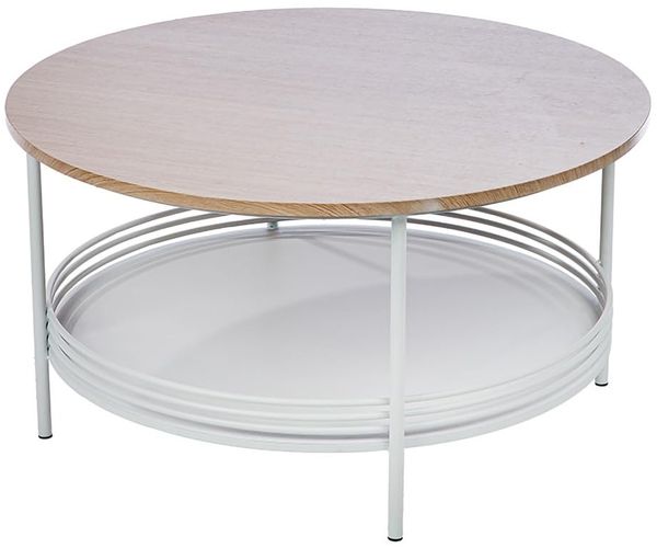Casablanca Beistelltisch Living - Metall - rund - naturfarben/weiß - Höhe 40cm x Ø 75cm - Ablagetisch fürs Wohnzimmer