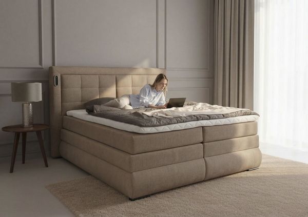 OTTO home Boxspringbett MIVVA inkl. Bettkasten und Topper, Komfortliegehöhe: 67 cm, in H3, H4 oder Hmix H3/H4, wahlweise mit oder ohne LED-Leuchten