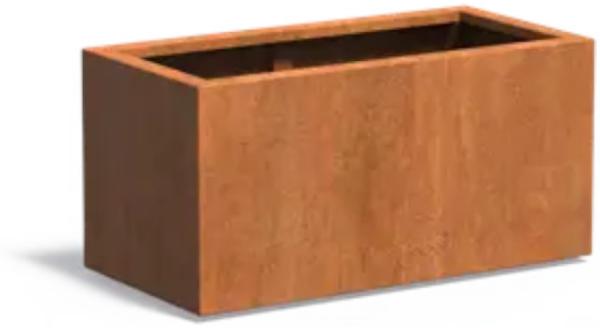 Adezz Pflanzgefäß Carrez Standard Rechteck aus Corten-Stahl Pflanzkübel Größe 90x50x50 cm