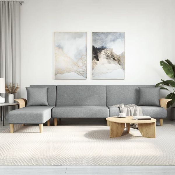 vidaXL Schlafsofa in L-Form Hellgrau 279x140x70 cm Stoff 3157211