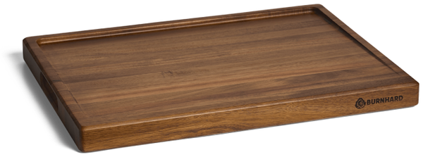 BURNHARD® Schneidebrett aus Akazienholz, extra großes XXL Küchenbrett mit Saftrille, Griffmulden & rutschfestem Stand, Braun, 52 x 38 cm