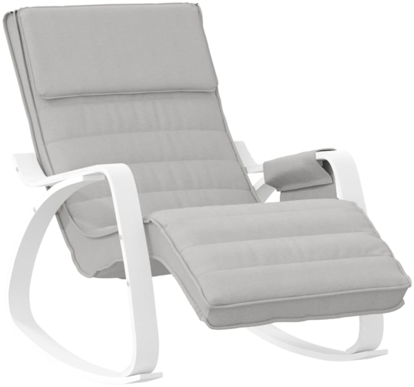 vidaXL Schaukelstuhl Hellgrau Stoff 351075